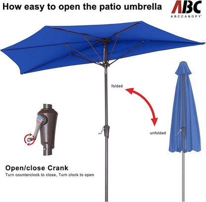 ABCCANOPY Patio Umbrella 11FT - Outdoor Half Umbrellas for Patio, Backyard, Garden, Deck (Blue)