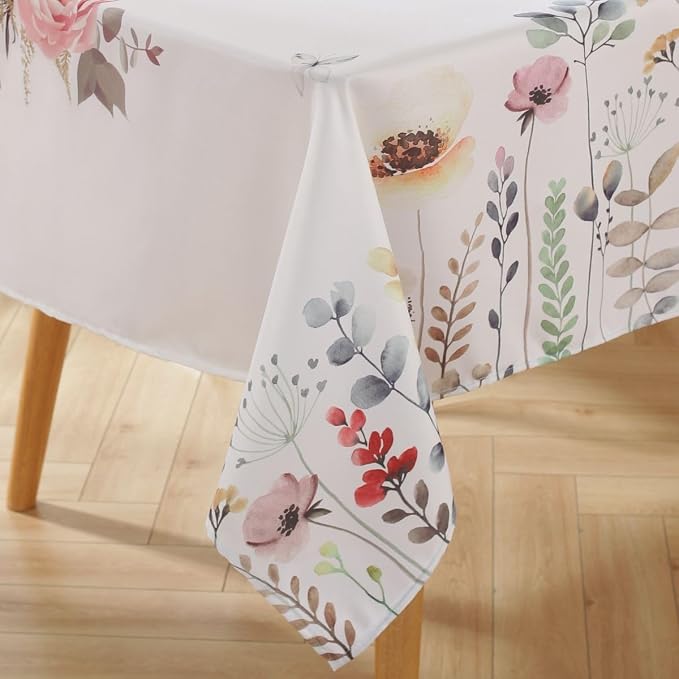 Honellaty Outdoor Tablecloth with Umbrella Hole and Zipper, 60 x 120 Inch | Easy-Install Rectangular Patio Table Cover, Spill-Resistant Washable Polyester for Outdoor Dining and Garden Parties