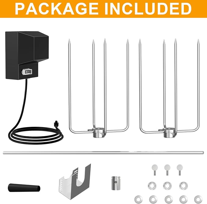 97222 BBQ Rotisserie Grill Kit for Monument Mesa 400 Series 4-Burner Grills | Fits Monument Mesa 400, 13892,24367,24633,41847NG,D405,D425,35633,17842,25392 4-Burner Grills,120V Motor,easy install