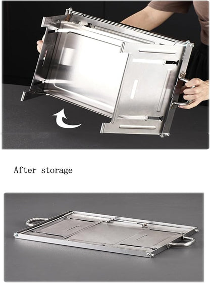 Barbecue oven household grilled fish oven charcoal outdoor barbecue grill outdoor small charcoal barbecue oven, Silver, 461844
