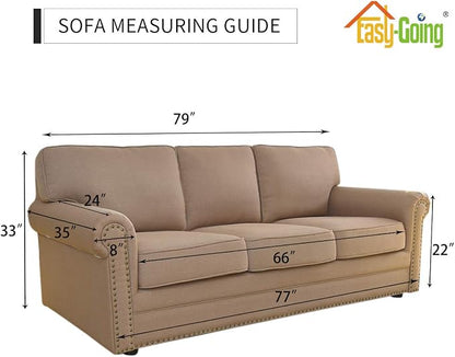 Easy-Going Reversible Couch Cover, 3 Cushion Sofa, Large, Pink/Beige | Machine Washable Slipcover For Dogs, Water Resistant Furniture Mat For Living Room, Non-Slip Sofa Cover, Pet Friendly