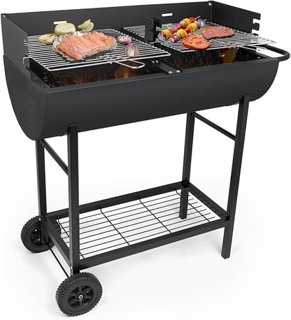 Charcoal Barrel Grill, Large Stainless Steel Grill For Backyard Camping Picnic and Party
