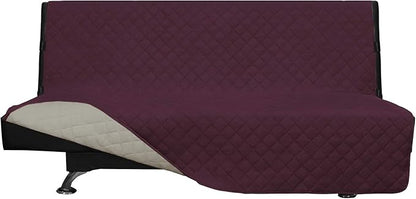 Easy-Going Reversible Couch Cover, Large Futon Sofa, Wine/Beige | Machine Washable Slipcover For Dogs, Water Resistant Furniture Mat For Living Room, Non-Slip Sofa Cover, Pet Friendly