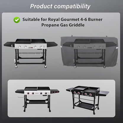 Cover for Royal Gourmet GD401 4 Burner Flat Top Grill Griddle Combo, Grill Cover for Royal Gourmet Gas Grill Combo Griddle GD402 GD403, Heavy Duty Waterproof Anti-UV
