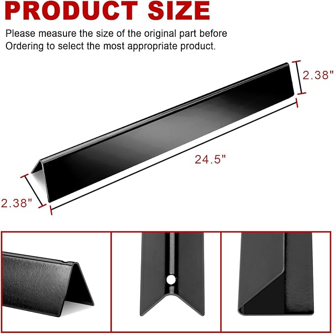 24.5 inch Flavorizer Bars Replacement for Weber Genesis 300 Series, Genesis E-310 E-320 E-330 S310 S320 Grill (with Side-Mounted Control), 7540 Porcelain-enameled Steel, 5 Pack