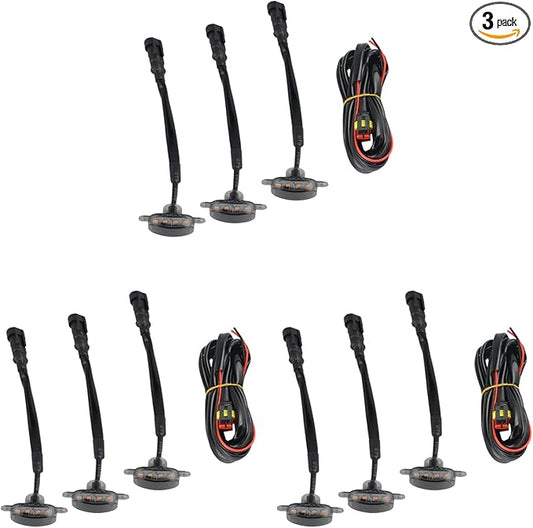 9X Smoked Lens Amber LED Front Grille Running Lights Lamps for