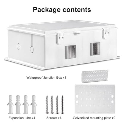 Namunanee Outdoor Electrical Junction Box, ABS Water Resistant Enclosure with Internal Mounting Panel & Hinged Cover, 16.1" H* 12.2" L* 5.9" W