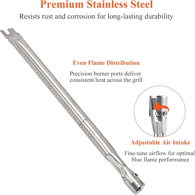 Repair Kit for Ducane Gas Barbecue Grill 30400040, 3100, 3200, 3400 Burner Tube, Stainless Heat Plate Tent, Burner Cover Replacement for Ducane 3 Burner DUCHD1, 30500048, 30500602, DUCHP1