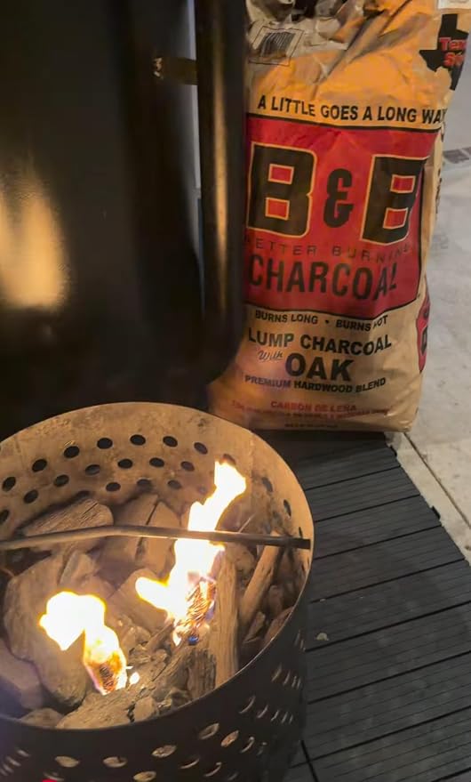 B&B Better Burning Texas Style Lump Charcoal BBQ Gift Bundle with 20 lb Oak Lump Charcoal, Duraflame Firestart Cubes, Texas Cattle Run Beef Rub & Extra Long Grill Matches