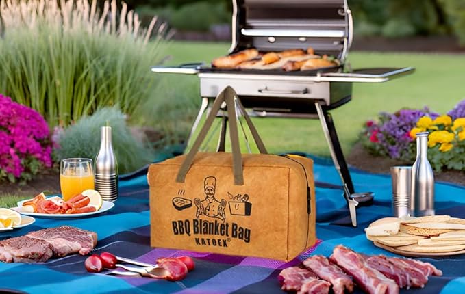 BBQ Blanket for Resting Meat, Insulated Brisket Resting Blanket for Smoking, Reusable BBQ Meat Resting Bag with Handle Strap & Wide Mouth for Large Briskets/Pork Shoulders/Turkeys (18in)