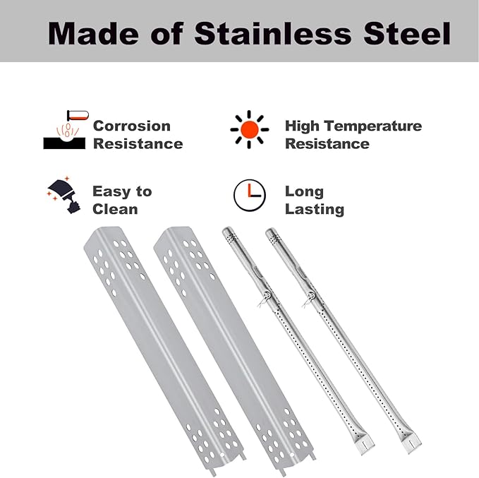 463240115 Heat Plates Burner Tubes Replacement Parts for Charbroil 6 Burner Gas Grill Parts 463235815 469235815 Char-Broil Advantage Grill Parts G432-8M00-W1 Burner G458-0018-W1 Heat Plate Shield