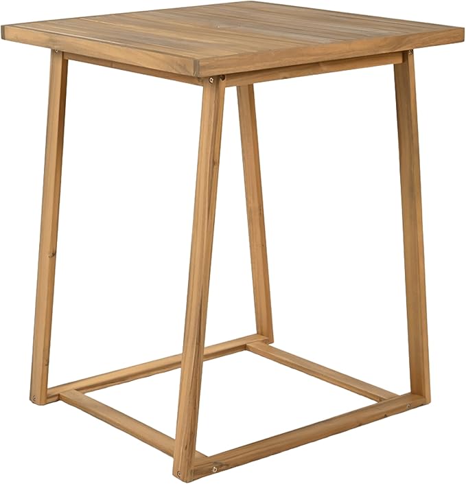 Christopher Knight Home Barron 5-Piece Acacia Wood Patio Bar Set, Patio Bar Table and Stools Set, Soft Seat Cushions, Rattan/Wicker Dining Set for Garden, Backyard, Poolside, Balcony, Teak + Beige