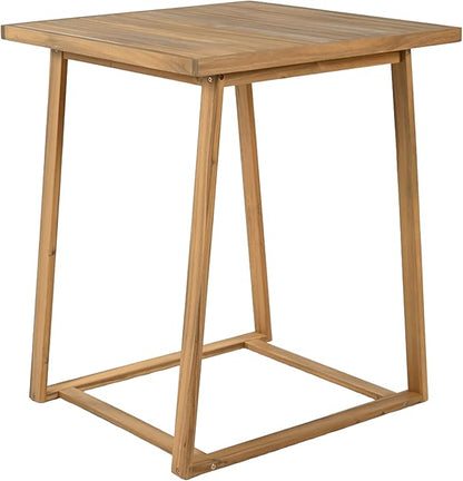 Christopher Knight Home Barron 5-Piece Acacia Wood Patio Bar Set, Patio Bar Table and Stools Set, Soft Seat Cushions, Rattan/Wicker Dining Set for Garden, Backyard, Poolside, Balcony, Teak + Beige