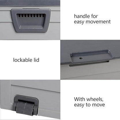 75gal 130lb gray plastic courtyard storage box