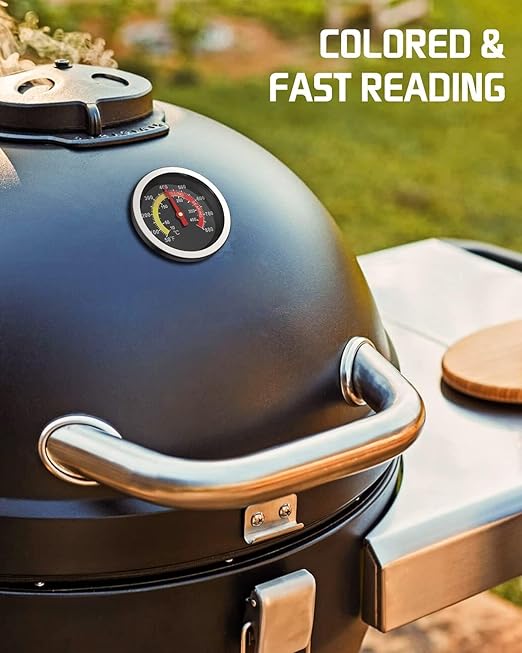2 Pcs Grill Thermometer 2-3/8" Large Dial, 50-800°F Grill Thermometer for Outside Grill, High-Temp Resistant Thermometer for Smoker & Oven, Weatherproof Temperature Gauge with 4 Visible Colored Zones