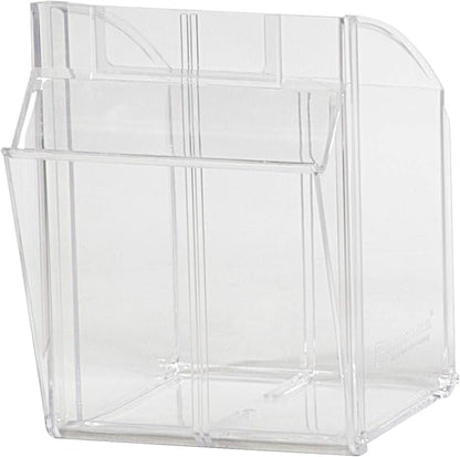 Akro-Mils TiltView Plastic Storage Cabinet with 4 Tilt Out Bins, Horizontal Plastic Parts Organizer, Teacher Toolbox, and Office Supply Organizer, 23-5/8" W x 8-3/16" H x 6-3/4" D, Stone