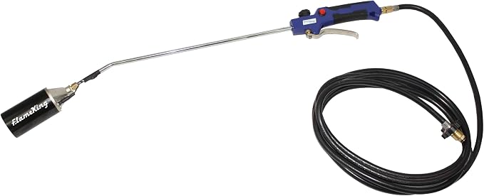 Flame King Propane Torch Kit Heavy Duty Weed Burner, 340,000 BTU with Battery Operated Igniter (Self Igniting), with 10-Ft Hose Regulator Assembly