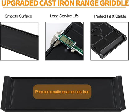 Atgestore AEB76124701 Center Griddle Replacement for LG stove Parts AAA30016801 Cast Iron Griddle Plate LG Gas Range Parts LSGL5833F LRGL5823S Gas Stove Cooktop Burner Griddle Assembly Flat Top Pan