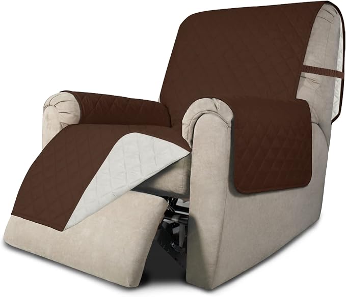 Easy-Going Reversible Couch Cover, Recliner 22 in, Coffee/Ivory | Machine Washable Slipcover For Dogs, Water Resistant Furniture Mat For Living Room, Non-Slip Sofa Cover, Pet Friendly