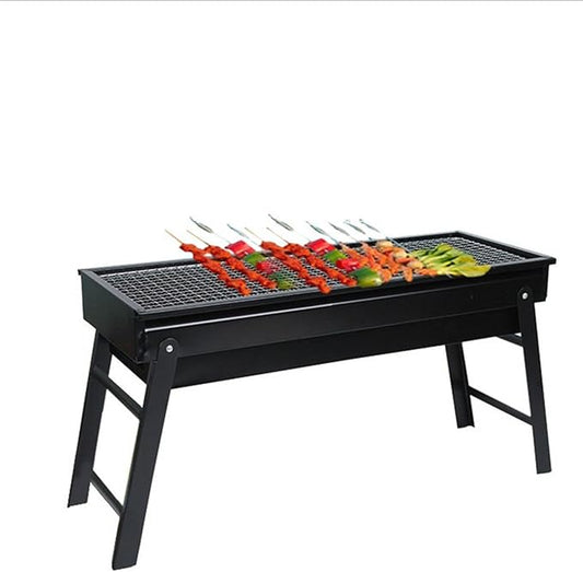 Folding Portable Barbecue Charcoal Grill, Barbecue Desk Tabletop Outdoor Stainless Steel Smoker BBQ for Outdoor Cooking Camping Picnics Beach