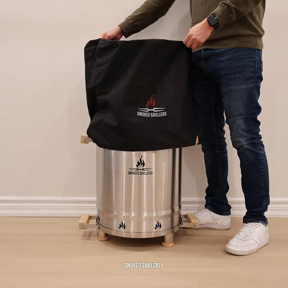 Barrel Smoker Cover for Vertical Smokers – Waterproof, Weather-Resistant, Heavy-Duty Protection (Medium (16.5” Diameter))