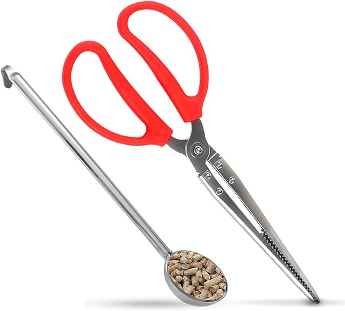 Mini Fire Stick Tongs Pellet Scoop Set Compatible with Solo Stove Mesa/XL, Tabletop Fire Pit Accessories, Mini Firewood Grabber & Pellet Handling Tool
