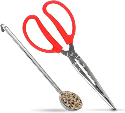 Mini Fire Stick Tongs Pellet Scoop Set Compatible with Solo Stove Mesa/XL, Tabletop Fire Pit Accessories, Mini Firewood Grabber & Pellet Handling Tool