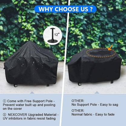 NEXCOVER Griddle Cover for Blackstone 28 Inch 2 Burner Griddle,600D Heavy Duty Waterproof Flat Top BBQ Cover for Outside,Anti-UV/Tear & Fade Resistant/Wind-Proof Gas Grill Cover with Support Pole