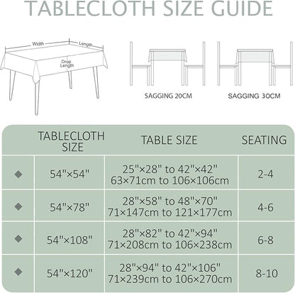 AIRCOWRIE Waterproof Vinyl Tablecloths, Heavy Duty Oil Proof Spill Proof Plastic Table Cloth, Wipe Clean PVC Table Cover for Spring Indoor and Outdoor Use (Green Checkered, 54”×120”, Rectangle)