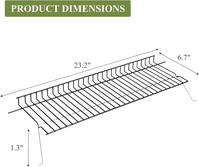 Utheer Porcelain-Coated Warming Rack for Dyna-Glo Gas Grills, 23.2" x 6.7" Upper Warming Shelf Replacement, Fits DGF371CRP-D & DGH373CRP-D