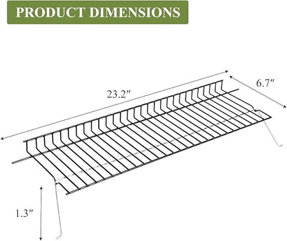 Utheer Porcelain-Coated Warming Rack for Dyna-Glo Gas Grills, 23.2" x 6.7" Upper Warming Shelf Replacement, Fits DGF371CRP-D & DGH373CRP-D