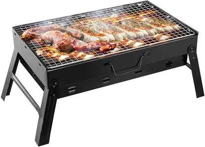 KOCASO Portable Charcoal Grill Foldable - Lightweight BBQ Smoker Grill for Camping, Tailgating, Picnics & Outdoor Grilling, Compact Design with Removable Ash Catcher
