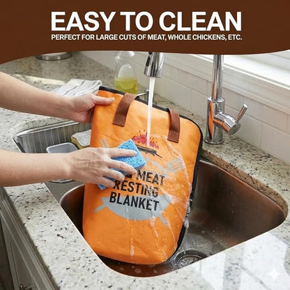 BBQ Gloves - Heat Resistant Gloves - Grill Accessories - Smoker Accessories - Silicone Oven Mitts Heat Resistant - Meat Resting Blanket Kit - Outdoor Cooking - Brisket - Turkey - Pulled Pork