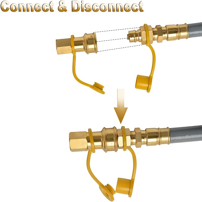 12FT, 24FT, 36FT, 56FT 3/4" ID Natural Gas Hose with Quick Connect | 3/4" ID Natural Gas Hose with Quick Connect Fittings for NG/LP Propane Appliances, Grill,Patio Heaters,Generators