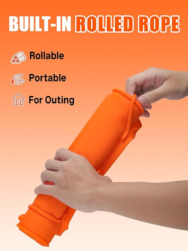 Rollable Silicone Grill Mat for Blackstone Griddle, Heat-Resistant Side Shelf Organizer with Drip Tray for Griddle Tools & BBQ Accessories, Non-Slip Outdoor Grill Mat Gift for Men (Orange)
