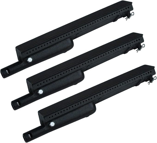 Parts DB106 (3-pack) 13 3/4” Cast Iron Burner Replacement for Charbroil, Centro, Front Avenue, Costco Kirkland, Thermos Gas Grills, for Charbroil 463240804, 463247004, 463261406 models