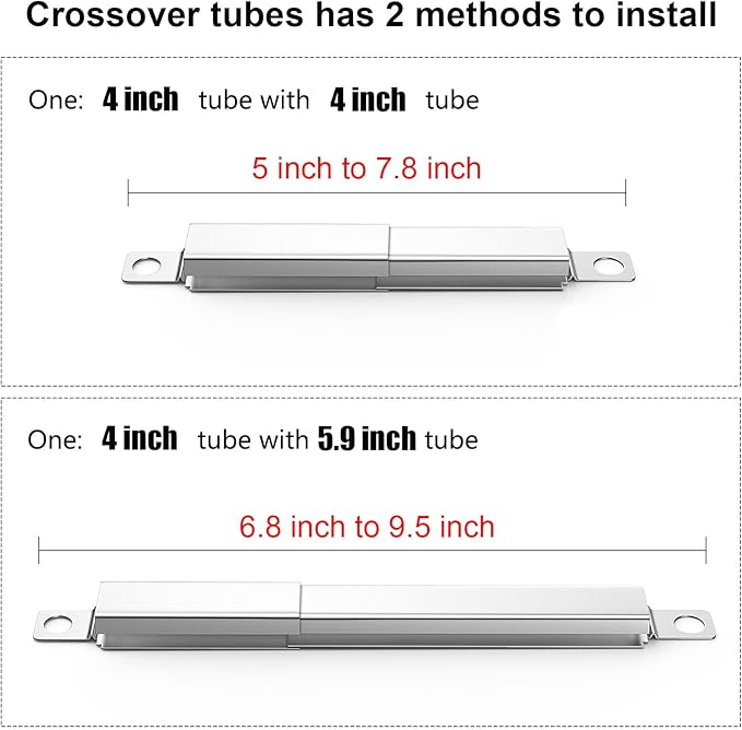 Hisencn 304 Stainless Steel Carryover Tube Replacement for Charbroil Gas Grill, Crossover Tubes for Charbroil Grill Replacement Parts, Universal Crossover Tubes for Kenmore and Others Most Grills