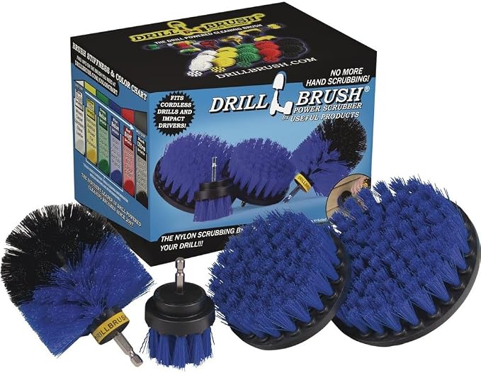 Cleaning Drill Brushes for Vinyl Liners - Rotary Brushes for Walls and Deck | Drillbrush Boat Hull Cleaner Set/Swimming Pool Accessories - Hot Tubs and Spas Cleaning Brush Kit - Pool Cover Scrubber