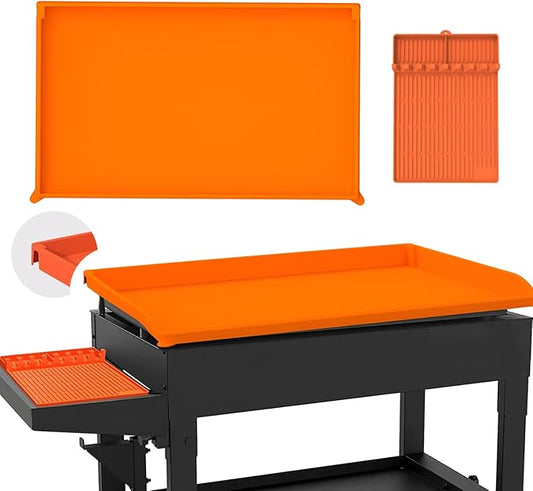 Full-Edge 36" Silicone Griddle Cover, with 16" Silicone Spatula Mat, Compatible with Blackstone Griddle, Perfect All-Season Outdoor Protection Combination