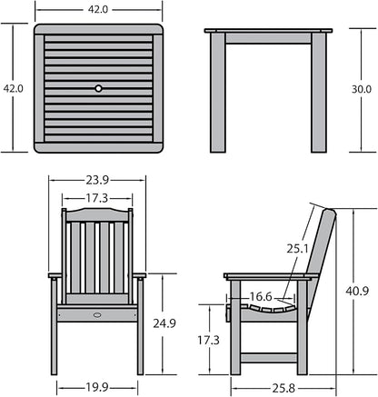 highwood Lehigh 5-Piece Square Dining Set, Harbor Gray