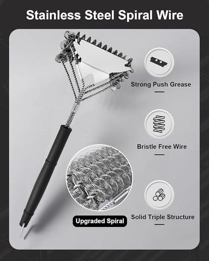 Grill Brush Grill Cleaning Kit, Grill Cleaner BBQ Grill Accessories Bristle Free, Grill Brush for Outdoor Grill BBQ Brush for Grill Cleaning (Pack of 1)