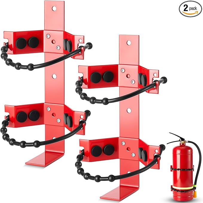 RattanView 2 Pcs Fire Extinguisher Mount Bracket Adjustable, Supports up to 2.5 and 5lb, Heavy-Duty and Easy Installation, Ideal for Home, Truck, RV, Boat, Commercial Use, Secure and Durable Holder