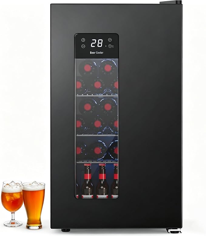 Electactic Beer Cooler 3.2 Cuft, 130 Can Beverage Refrigerator with Adjustable Shelves, Accurate Temperature 20°F-50°F Even Cooling for Home Bar, Game Day, Mancave, Black