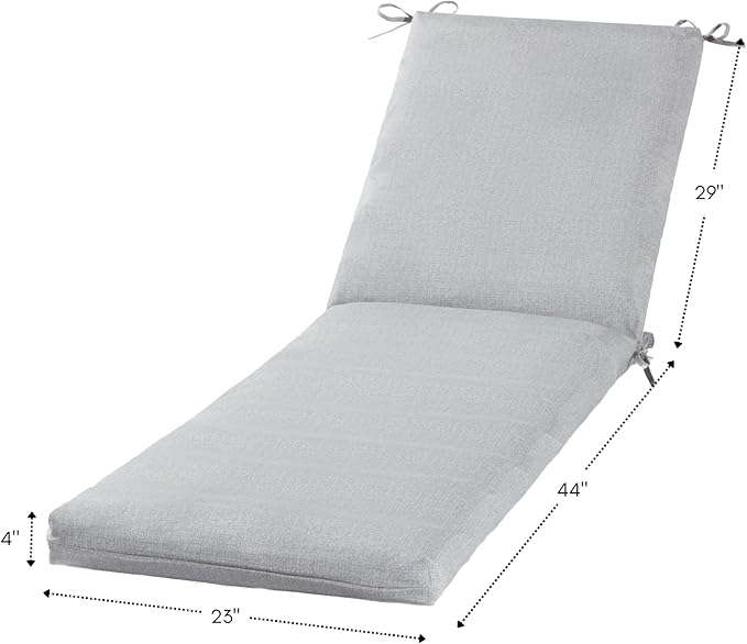Outdoor Reversible Chaise Lounge Chair Cushion, Cement