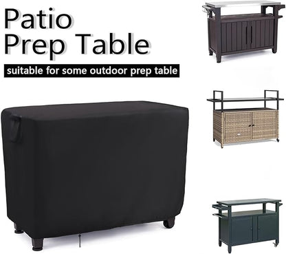Patio Prep Table Cover for 52 Inch Keter Unity XL Portable Outdoor Table, Waterproof Outdoor Bar Table Covers, Outdoor Grill Cart Pizza Oven Table Cover - 52 x 22 x 33 Inch