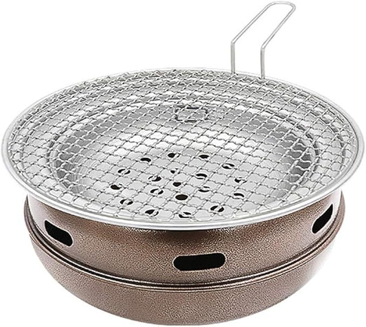 BBQ Barbeque Barbecue,BBQ,Smokeless Charcoal Barbecue Grill,Checked Grill with Handle,Indoor Outdoor,2 Styles (Color : B)
