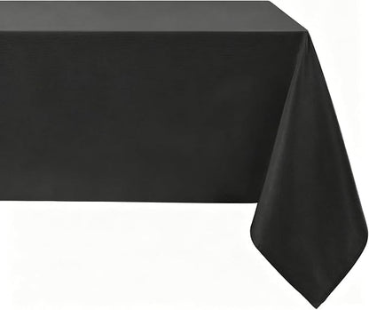 Softalker Rectangle Tablecloth, Waterproof Table Cloths Wrinkle Free Fabric Washable Polyester Table Cover for Dining Party Outdoor Camping Wedding - 60 x 84 inch, Black