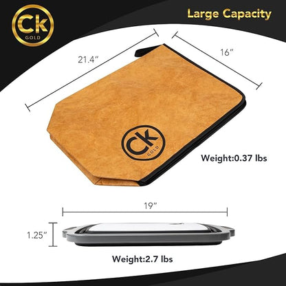 New Extra LARGE Collapsible BBQ Prep Tub with LOCKING LID & Meat Resting Bag - BPA Free Cutting Board with Lid, Leak Free, Strong Drain Hole for Meal Prep, Marinating, Grilling & Food Storage (Black)