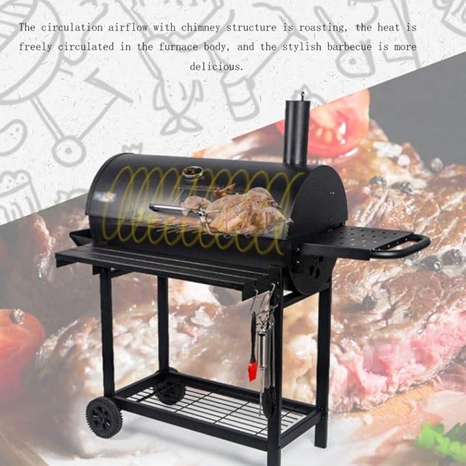 Portable Charcoal Grill Thick Stainless Steel Outdoor Barbecue Grill, Camping BBQ Grills with Stable Durable Stretchable Dining Rack,A-1