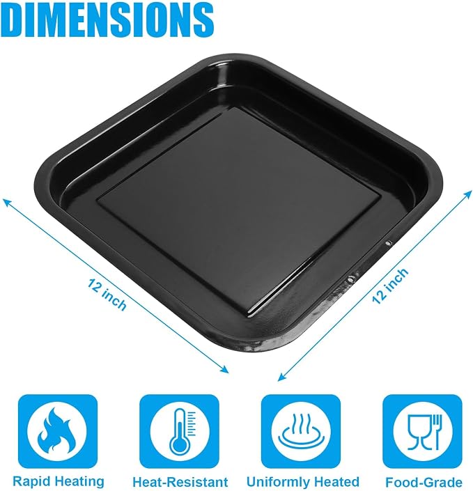 Outspark Porcelain Steel Pan for Ninja Woodfire OO101 Series 8-in-1 Outdoor Pizza Oven, Non-Stick Griddle Plate for Ninja Foodi Digital Air Fry Oven, OO100 SER Accessories,12" x 12"